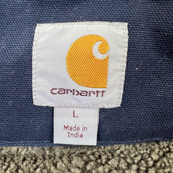 Carhartt Navy Blue Sherpa Lined Canvas Vest Men's size Large  104277 - Picture 4 of 7